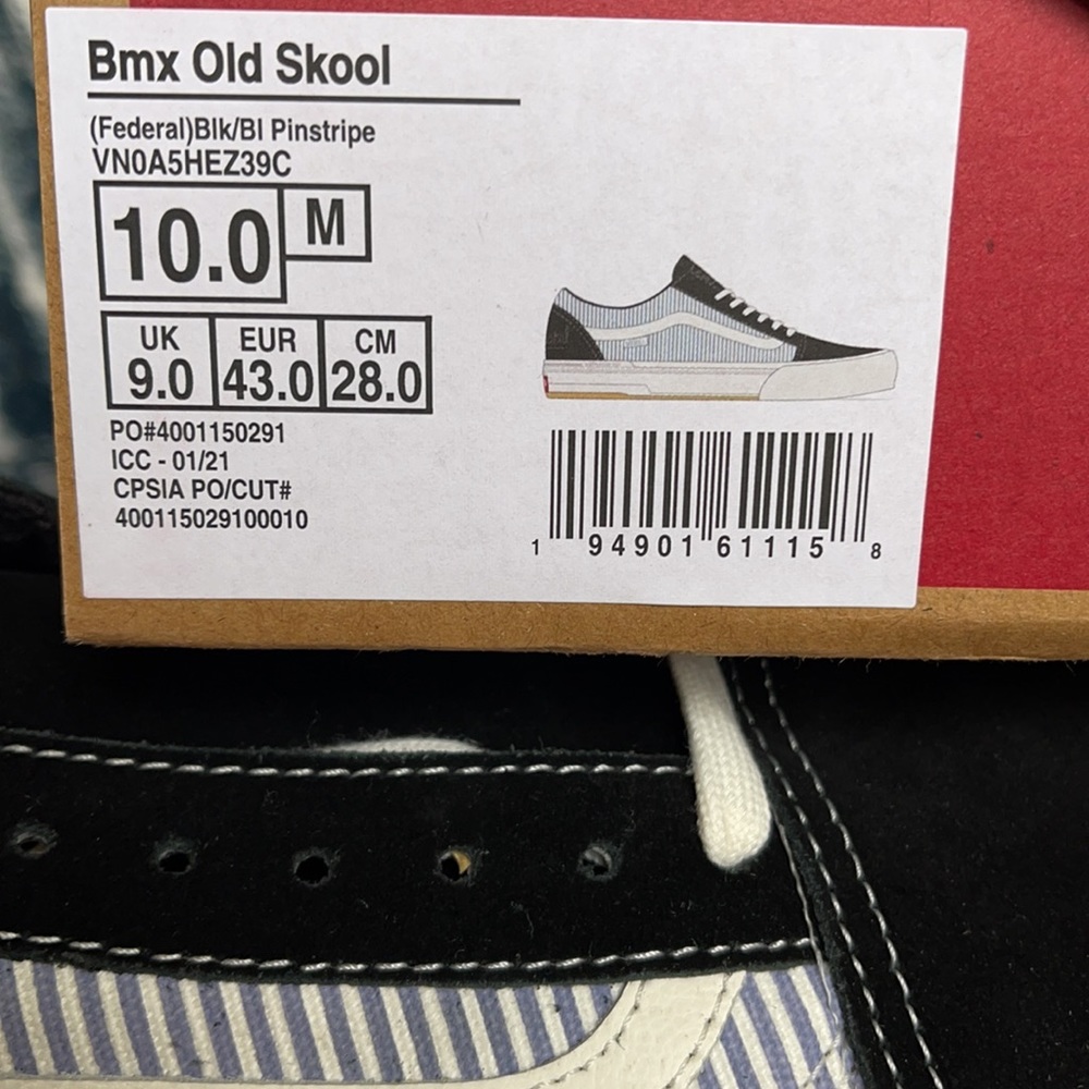Vans Bmx Old Skool Federal Black/Bl Pinstripe MENS - Picture 16 of 16